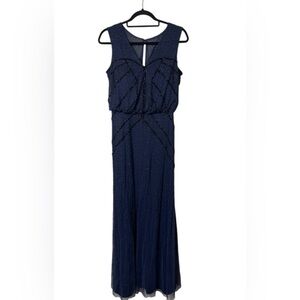 Aidan Mattox Navy Beaded  Evening Dress, Size 4, stunning.